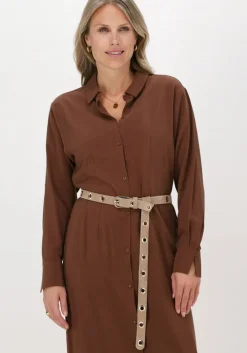 bruine another label maxi jurk sjoroer dress l/s