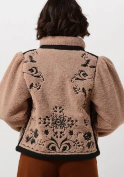 bruine antik batik teddy jas saliba jacet