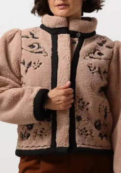 bruine antik batik teddy jas saliba jacet