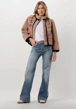 bruine antik batik teddy jas saliba jacet