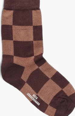 bruine becksondergaard sokken petula check sock