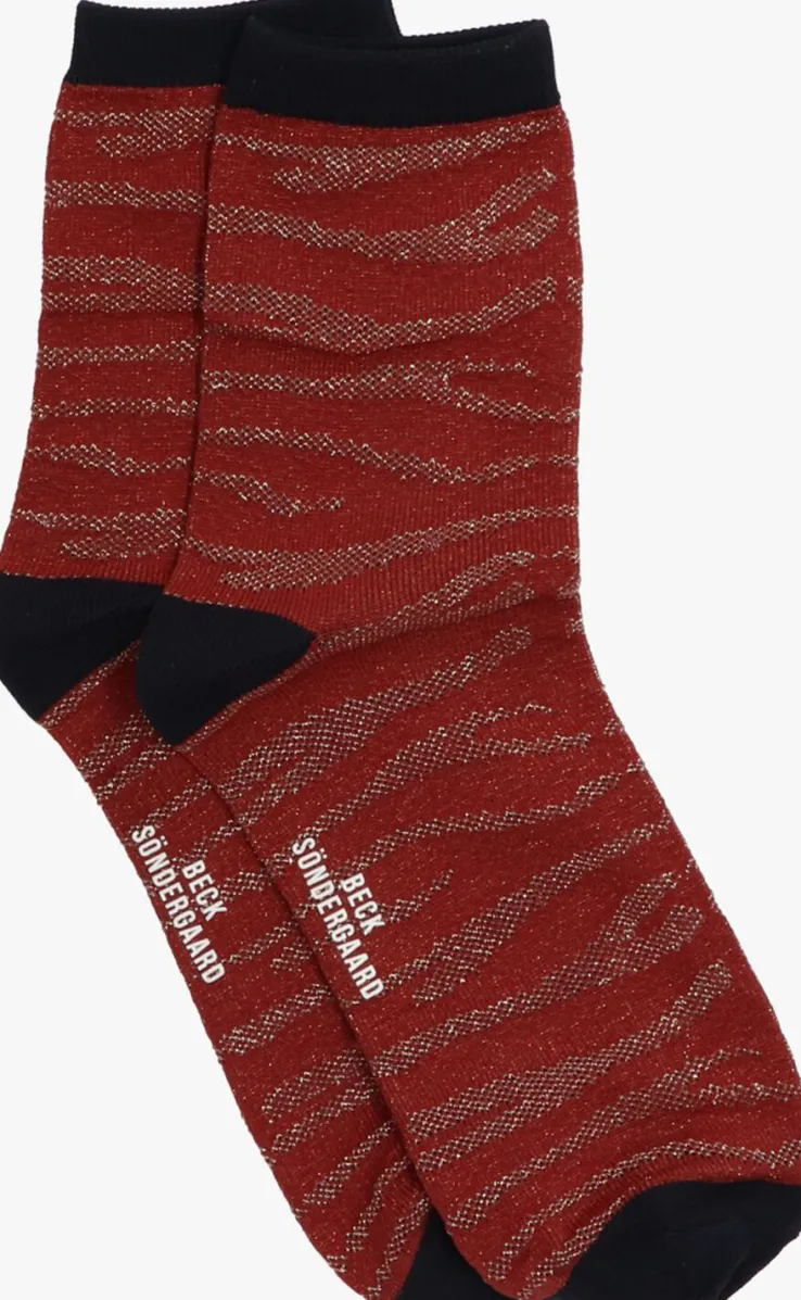 bruine becksondergaard sokken zebra glitzi sock