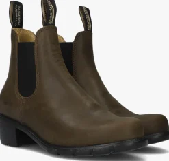 bruine blundstone chelsea boots women's heel