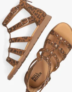 bruine bullboxer platte sandalen agg021f1s