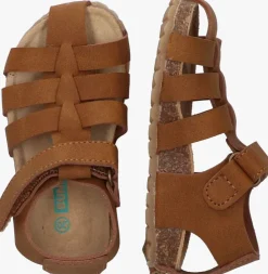 bruine bunniesjr platte sandalen bor beach