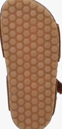 bruine bunniesjr platte sandalen ben beach