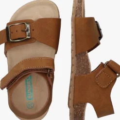 bruine bunniesjr platte sandalen ben beach