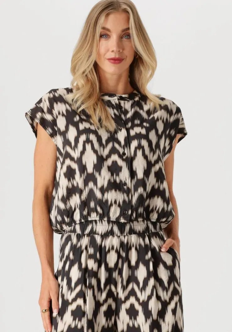 bruine by-bar blouses lode brown batik blouse