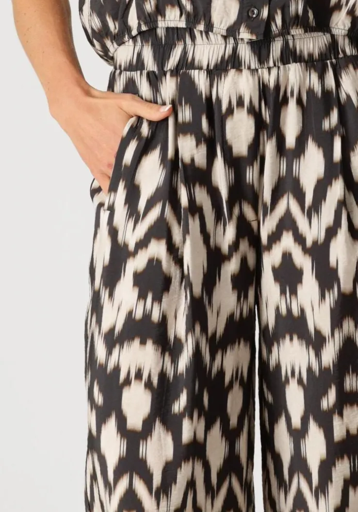 bruine by-bar wijde broek benji brown batik pants