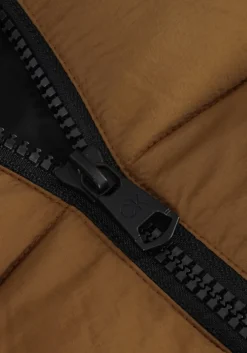 bruine calvin klein gewatteerde jas crinkle nylon puffer jacket