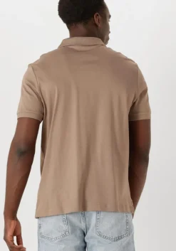 bruine calvin klein polo liquid touch welt zip polo