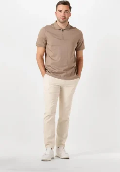 bruine calvin klein polo liquid touch welt zip polo