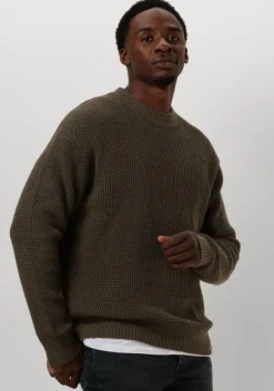 bruine calvin klein trui chunky texture sweater