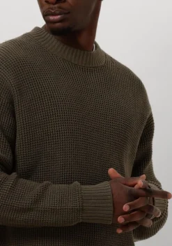 bruine calvin klein trui chunky texture sweater