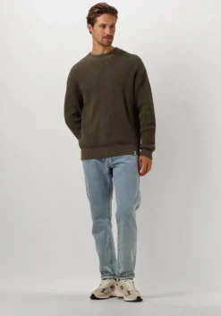 bruine calvin klein trui chunky texture sweater