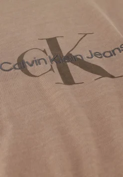bruine calvin klein t-shirt monologo mineral dye tee