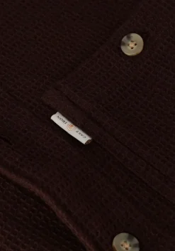 bruine cast iron casual overhemd long sleeve shirt solid regular fit