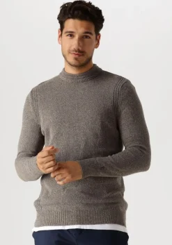 bruine cast iron trui mock neck regular fit cotton mix