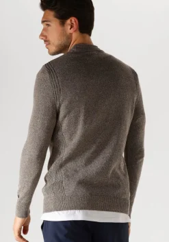 bruine cast iron trui mock neck regular fit cotton mix