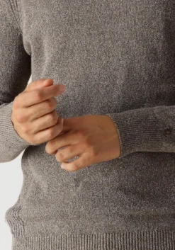 bruine cast iron trui mock neck regular fit cotton mix