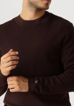 bruine cast iron trui mock neck cotton modal