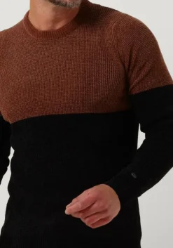 bruine cast iron trui r-neck regular fit chenille cotton plated