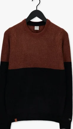 bruine cast iron trui r-neck regular fit chenille cotton plated