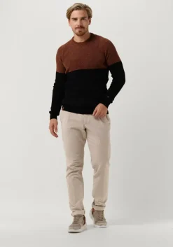 bruine cast iron trui r-neck regular fit chenille cotton plated