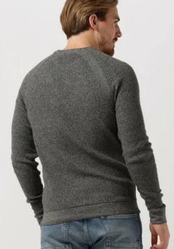 bruine cast iron trui r-neck cotton mouline slub