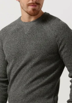 bruine cast iron trui r-neck cotton mouline slub