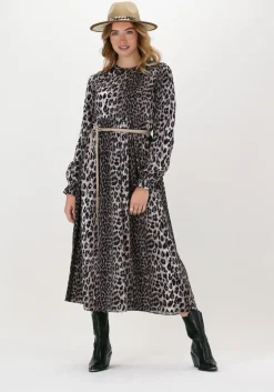 bruine catwalk junkie midi jurk dr wild leopard