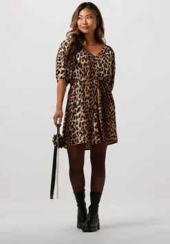 bruine catwalk junkie mini jurk dr leopard