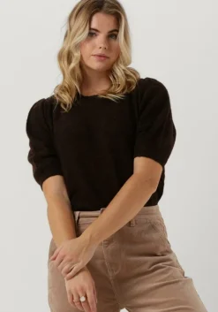 bruine cc heart trui elsa diamond knit blouse, short sleeves