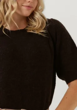 bruine cc heart trui elsa diamond knit blouse, short sleeves