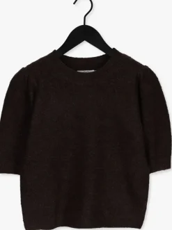 bruine cc heart trui elsa diamond knit blouse, short sleeves