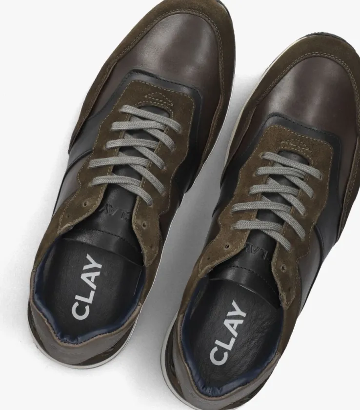 bruine clay lage sneakers cl124h540