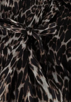 bruine co'couture midi jurk leo leo wrap dress