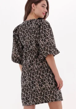 bruine co'couture mini jurk yoyo animal dress