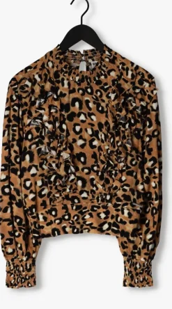 bruine colourful rebel blouses bina leopard boho ruffle blouse