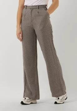 bruine colourful rebel pantalon rus jacquard dogtooth straight pants