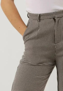 bruine colourful rebel pantalon rus jacquard dogtooth straight pants