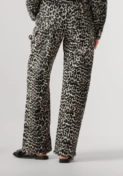 bruine colourful rebel straight leg jeans tinsley leopard denim worker pants