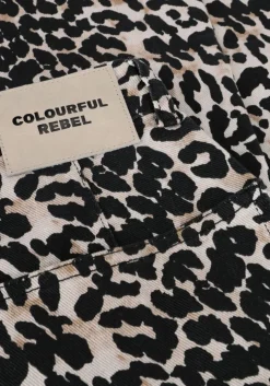 bruine colourful rebel straight leg jeans tinsley leopard denim worker pants