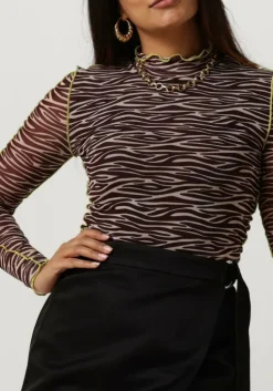 bruine colourful rebel top neyo zebra overklock mesh turtleneck top