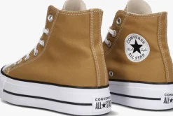 bruine converse hoge sneakers chuck taylor all star lift platform