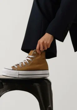 bruine converse hoge sneakers chuck taylor all star lift platform