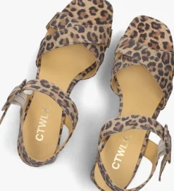 bruine ctwlk sandalen met hak amouch