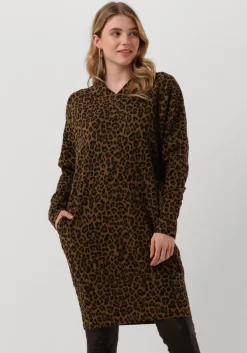 bruine 10days mini jurk v-neck dress leopard