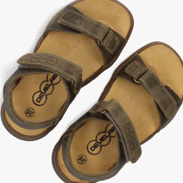 bruine develab platte sandalen 48399