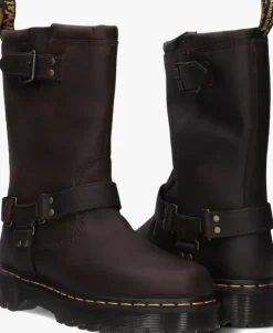 bruine dr martens biker boots anistone high
